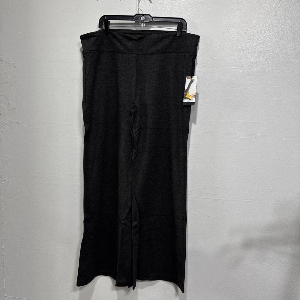 Betabrand Wide Leg Dress Pant Yoga Pant Charcoal Gray XXL Petite Business